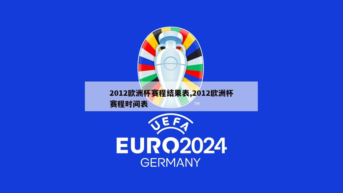 2012欧洲杯赛程结果表,2012欧洲杯赛程时间表-第1张图片-